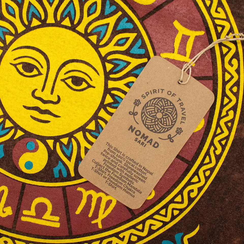 T-shirt Nomad Sari Efeito Lavagem - Sol & Zodíaco - Castanho 3