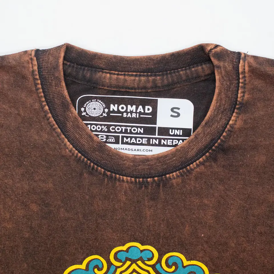T-shirt Nomad Sari Efeito Lavagem - Sol & Zodíaco - Castanho 4