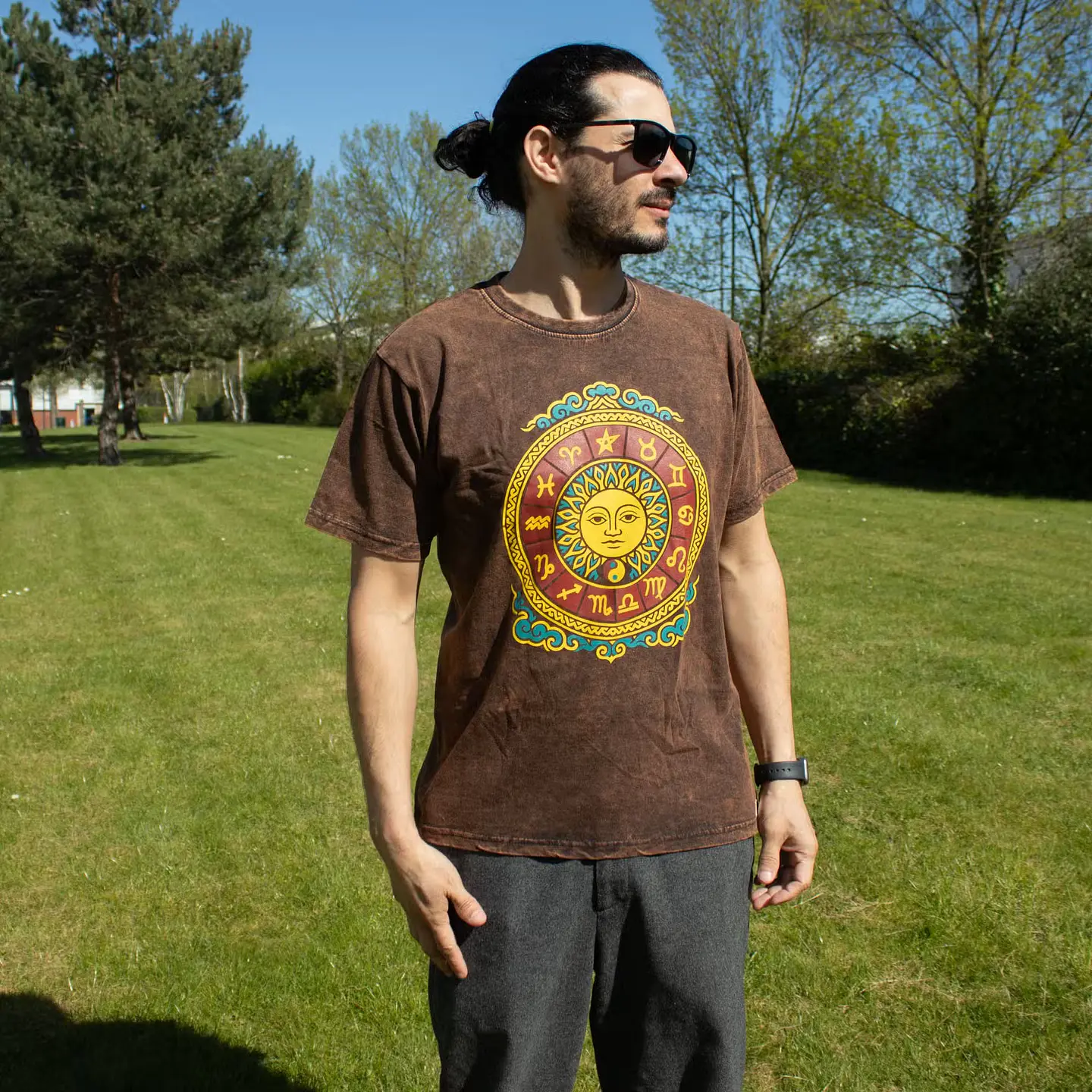 T-shirt Nomad Sari Efeito Lavagem - Sol & Zodíaco - Castanho 6