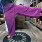 Calças Yoga & Meditação c/ Mantra - Estilo Pescador Tailandês - Roxo - Thumbnail 2