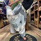 Calças Yoga & Meditação Estampadas - Estilo Aladdin Himalayan - Branco/Cinzento - Thumbnail 3