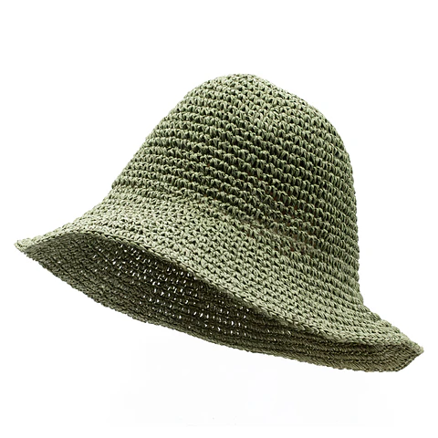Chapéu de Palha Nomad Sari - Aba Larga Maleável - Verde Musgo