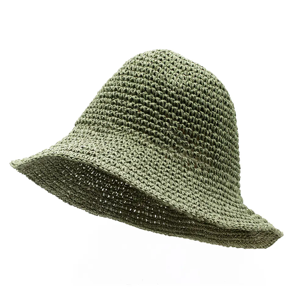 Chapéu de Palha Nomad Sari - Aba Larga Maleável - Verde Musgo 1