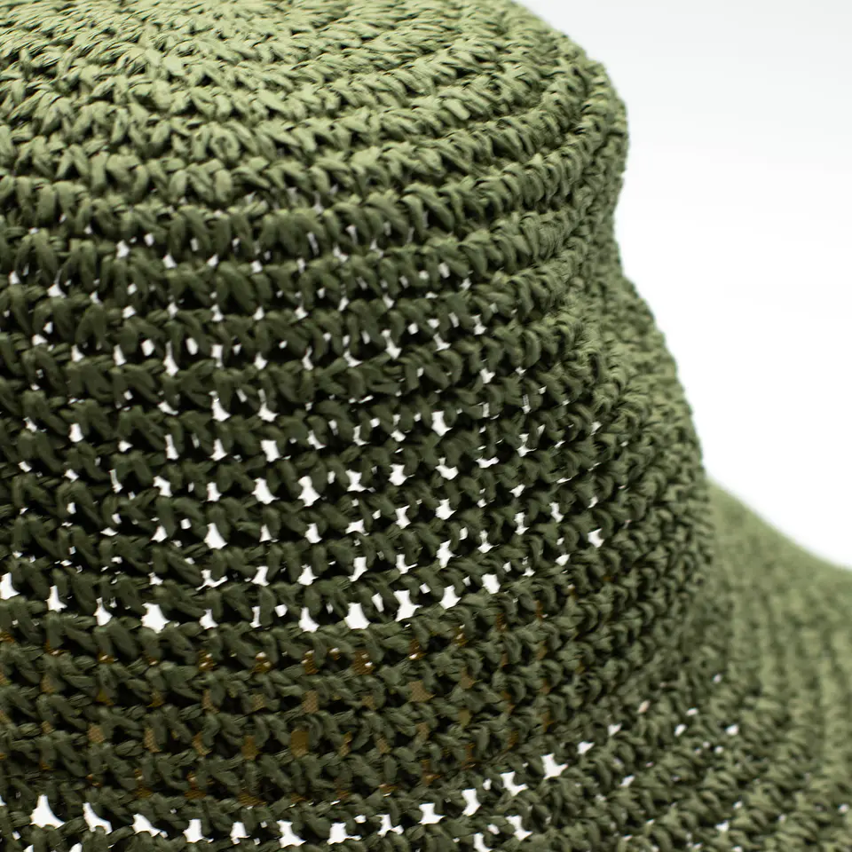 Chapéu de Palha Nomad Sari - Aba Larga Maleável - Verde Musgo 4