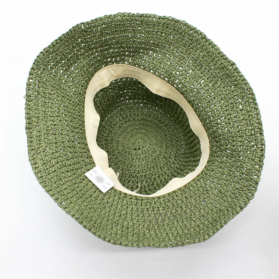 Chapéu de Palha Nomad Sari - Aba Larga Maleável - Verde Musgo 5