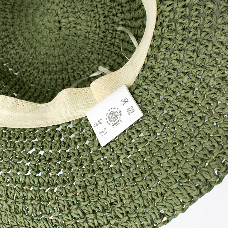Chapéu de Palha Nomad Sari - Aba Larga Maleável - Verde Musgo 6