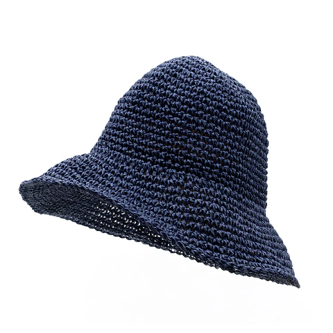 Chapéu de Palha Nomad Sari - Aba Larga Maleável - Azul Marinho