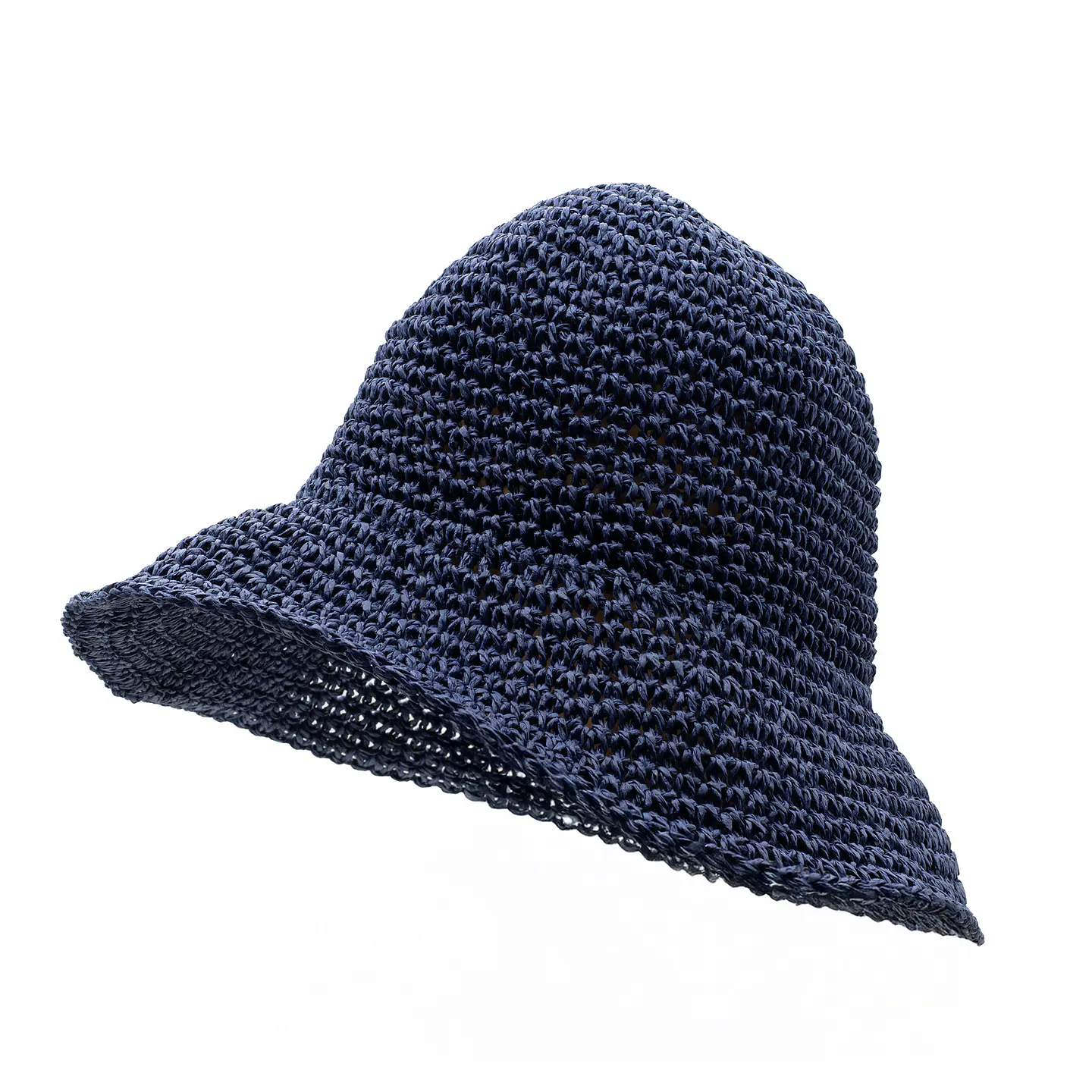 Chapéu de Palha Nomad Sari - Aba Larga Maleável - Azul Marinho 1