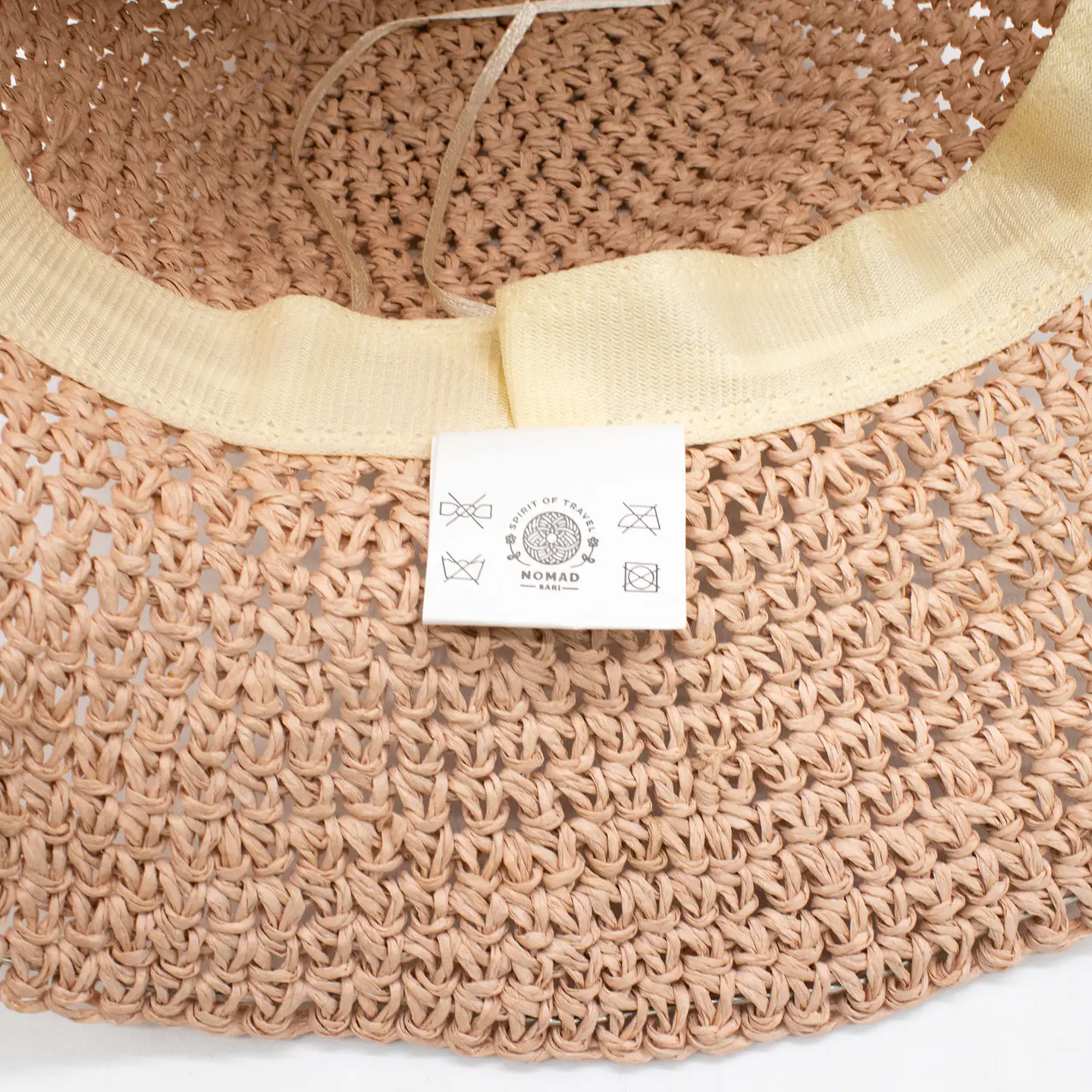 Chapéu de Palha Nomad Sari - Aba Larga Maleável - Rosa Blush 6