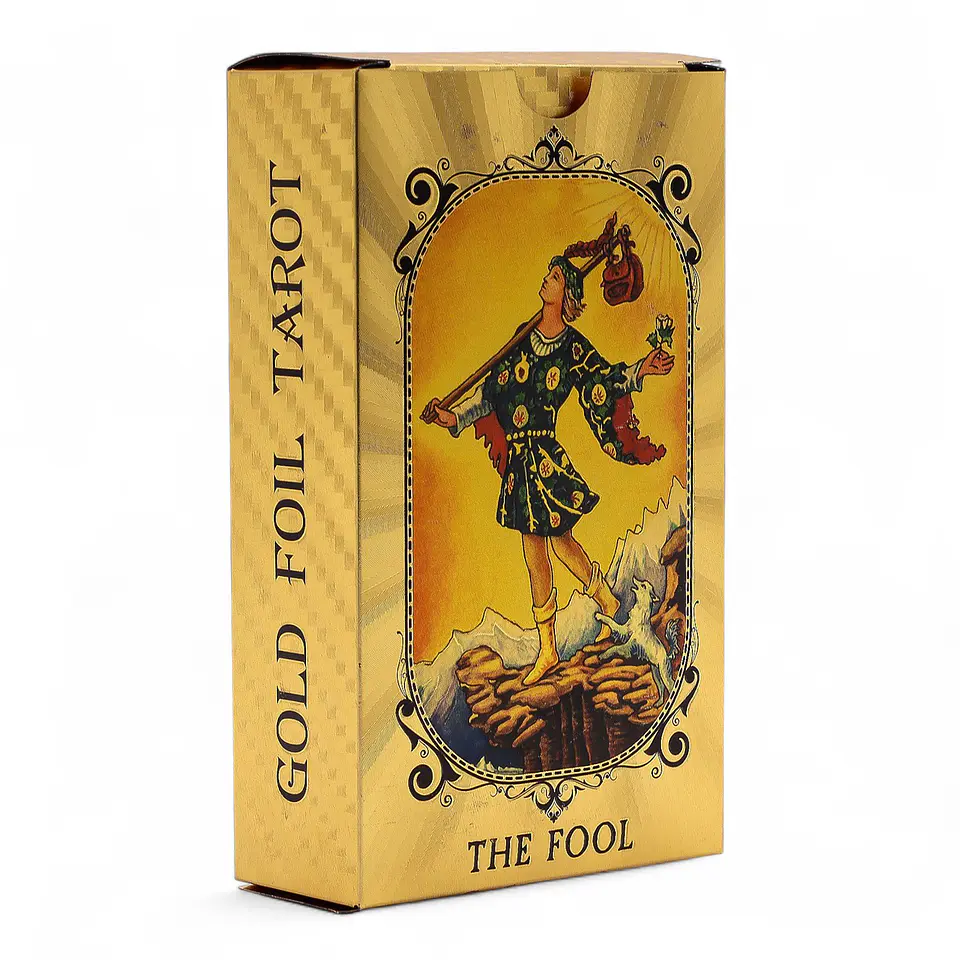 Cartas de Tarot com Livro Guia - Olho Que Tudo Vê - Folha Azul & Dourada 1