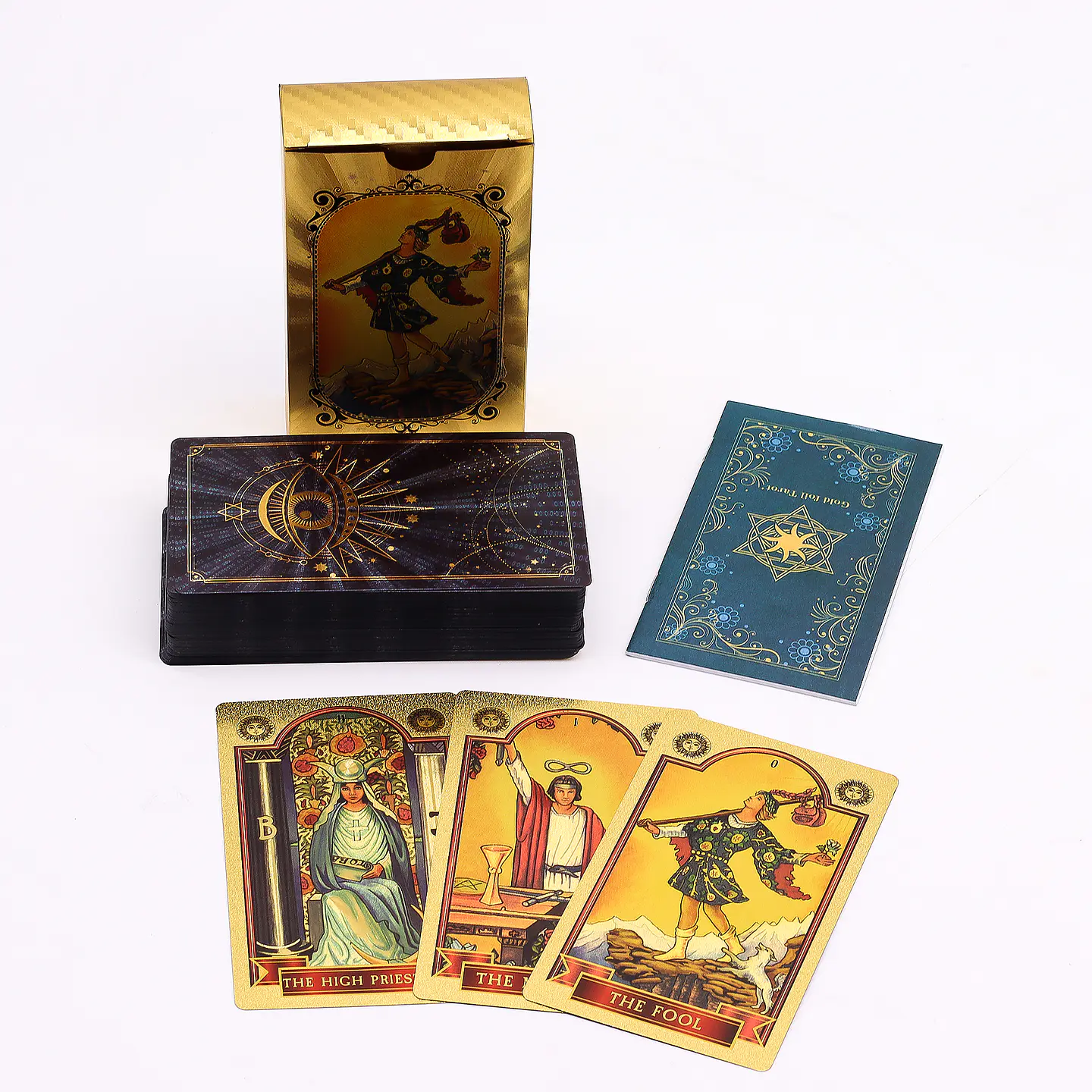 Cartas de Tarot com Livro Guia - Olho Que Tudo Vê - Folha Azul & Dourada 3
