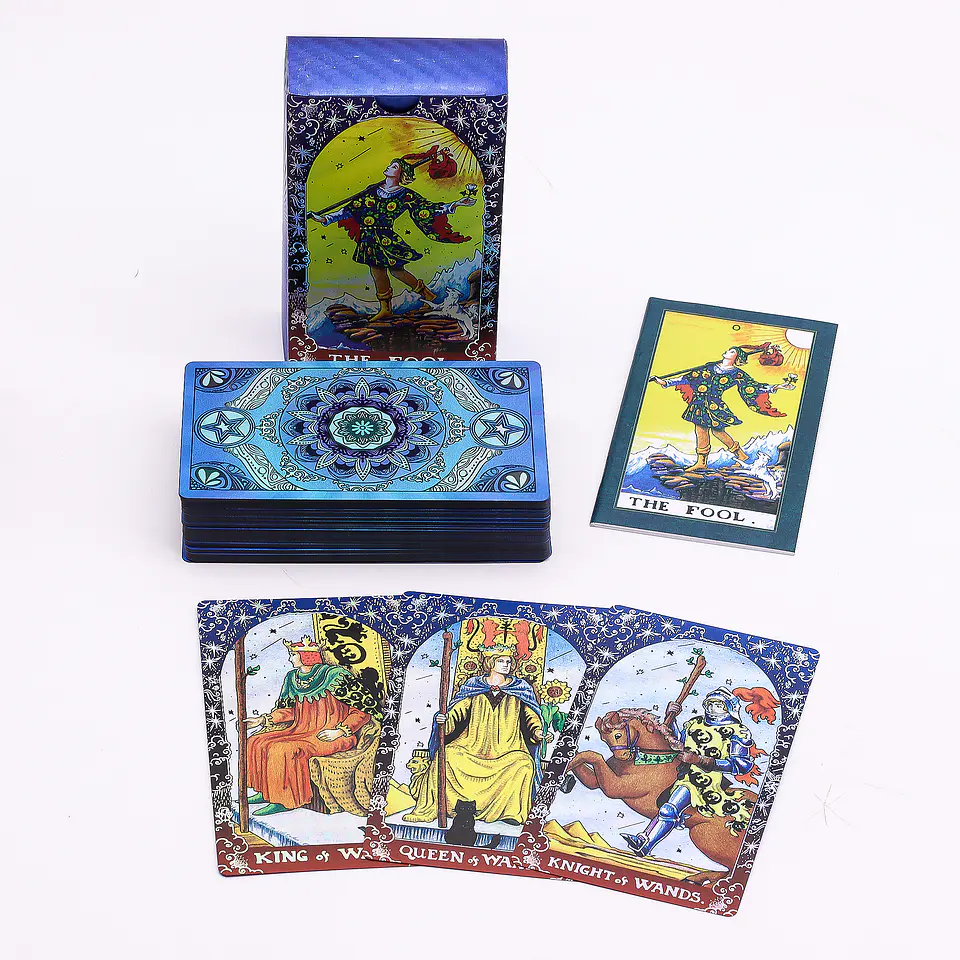 Cartas de Tarot com Livro Guia - Folha Azul c/ Mandala 3