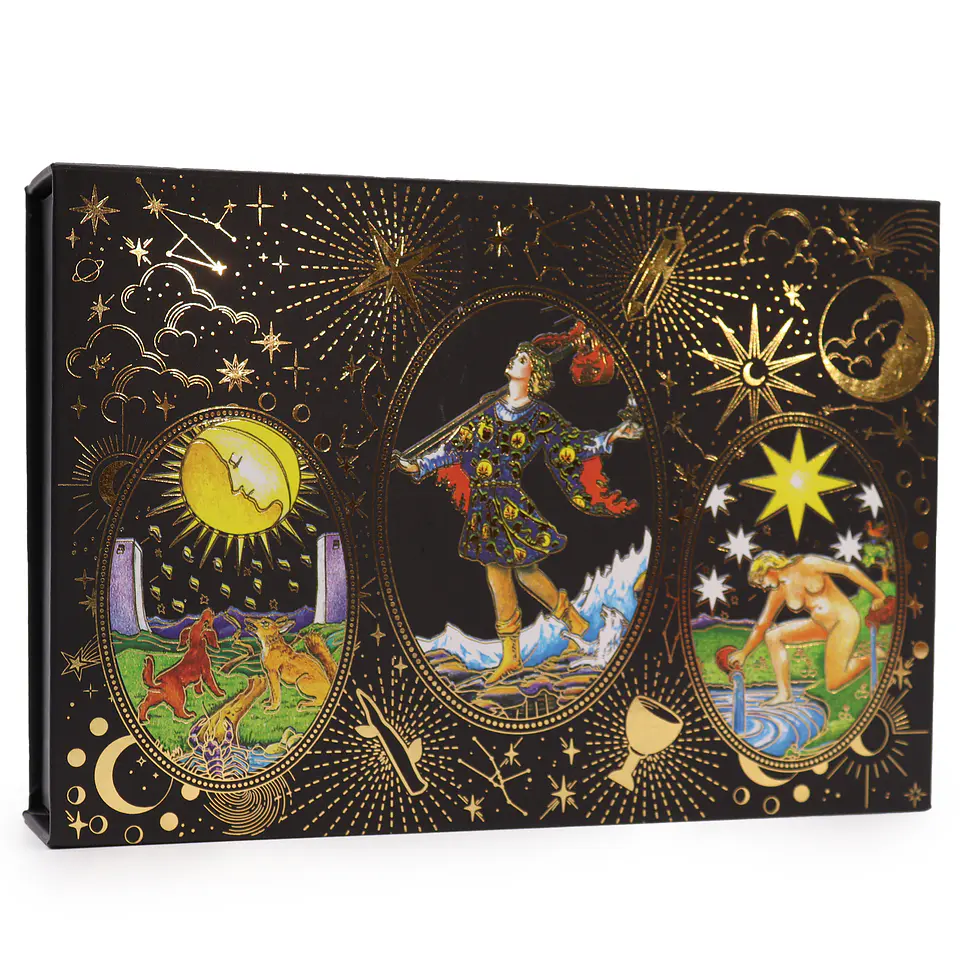 Conjunto de Presente - Cartas de Tarot com Folha de Ouro - Que a Magia Comece! 1
