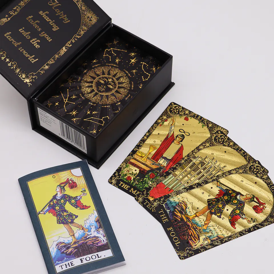 Conjunto de Presente - Cartas de Tarot com Folha de Ouro - Que a Magia Comece! 3