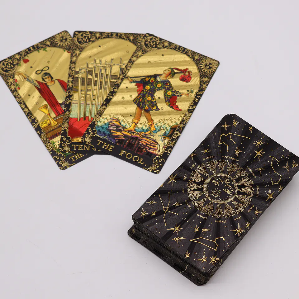 Conjunto de Presente - Cartas de Tarot com Folha de Ouro - Que a Magia Comece! 4