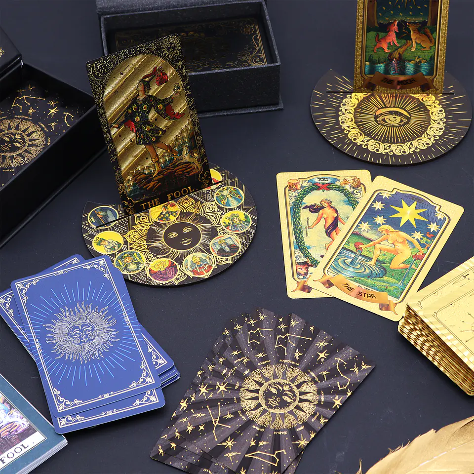 Conjunto de Presente - Cartas de Tarot com Folha de Ouro - Que a Magia Comece! 5