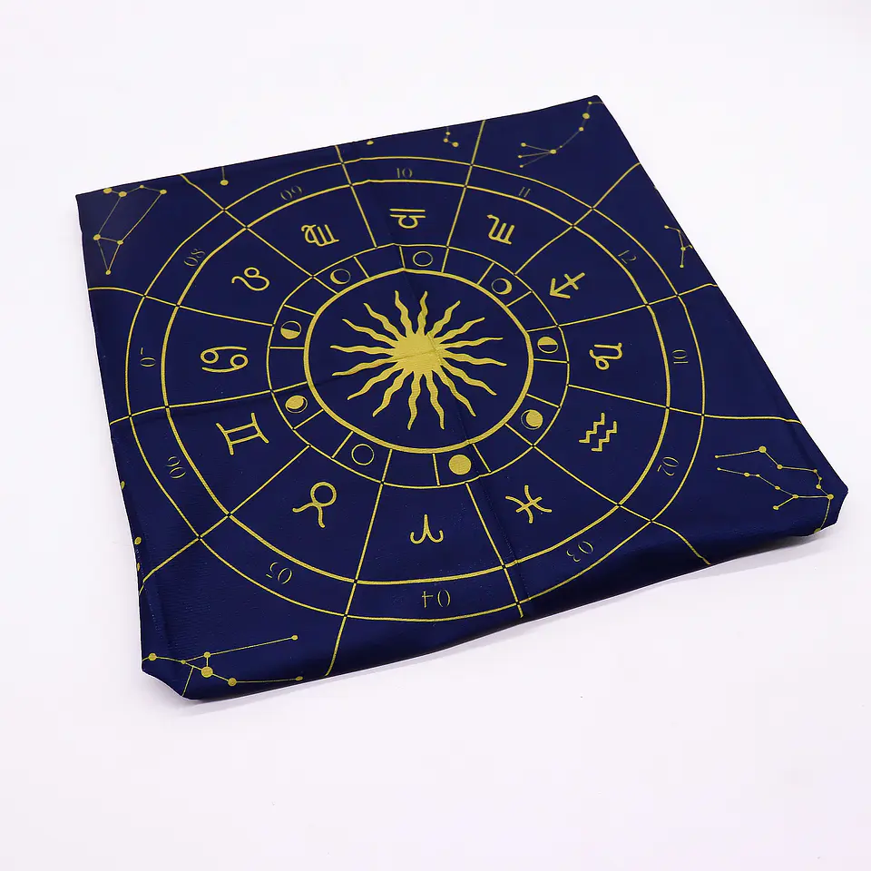 Pano de Leitura de Tarot - Zodíaco 75x75cm 2
