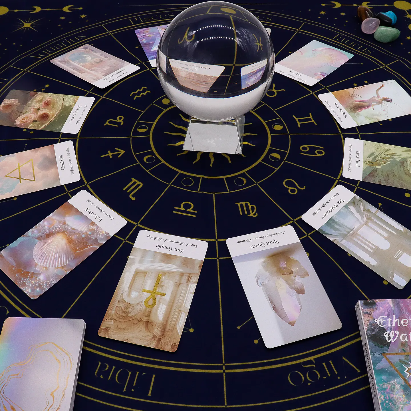 Pano de Leitura de Tarot - Zodíaco 75x75cm 5
