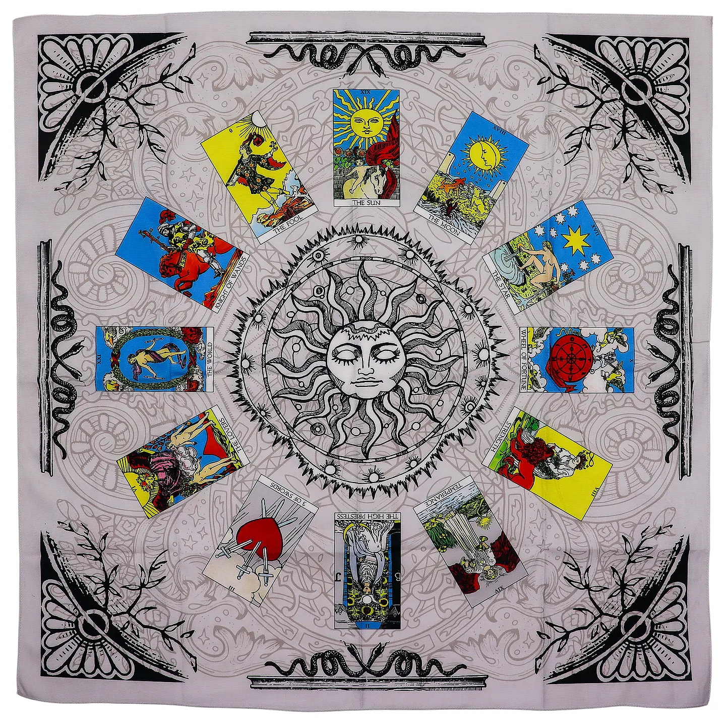 Pano de Leitura de Tarot - Sol 75x75cm 1