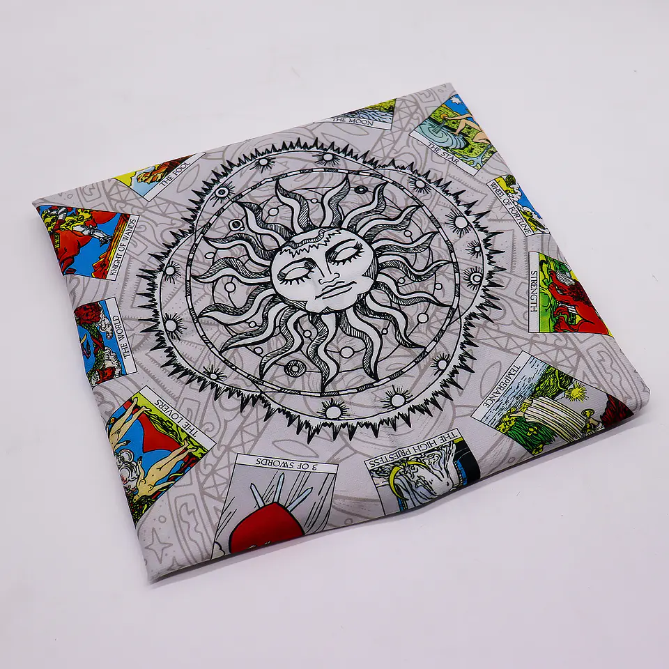 Pano de Leitura de Tarot - Sol 75x75cm 2
