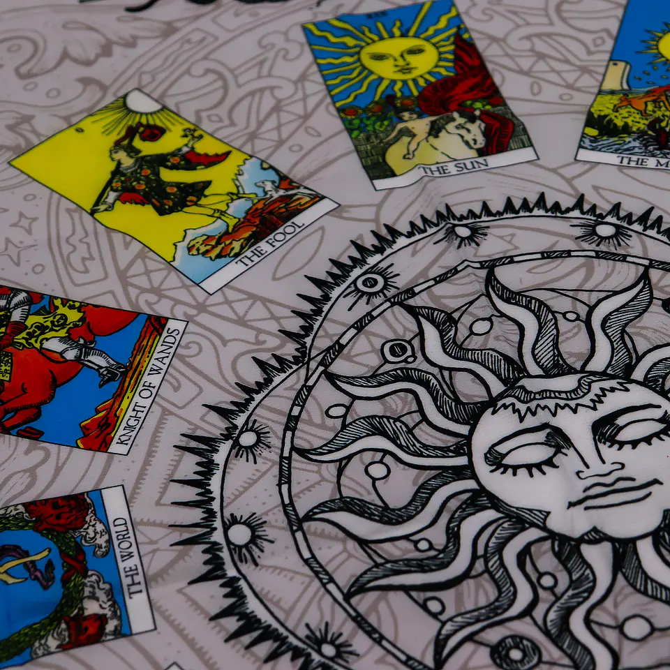 Pano de Leitura de Tarot - Sol 75x75cm 3