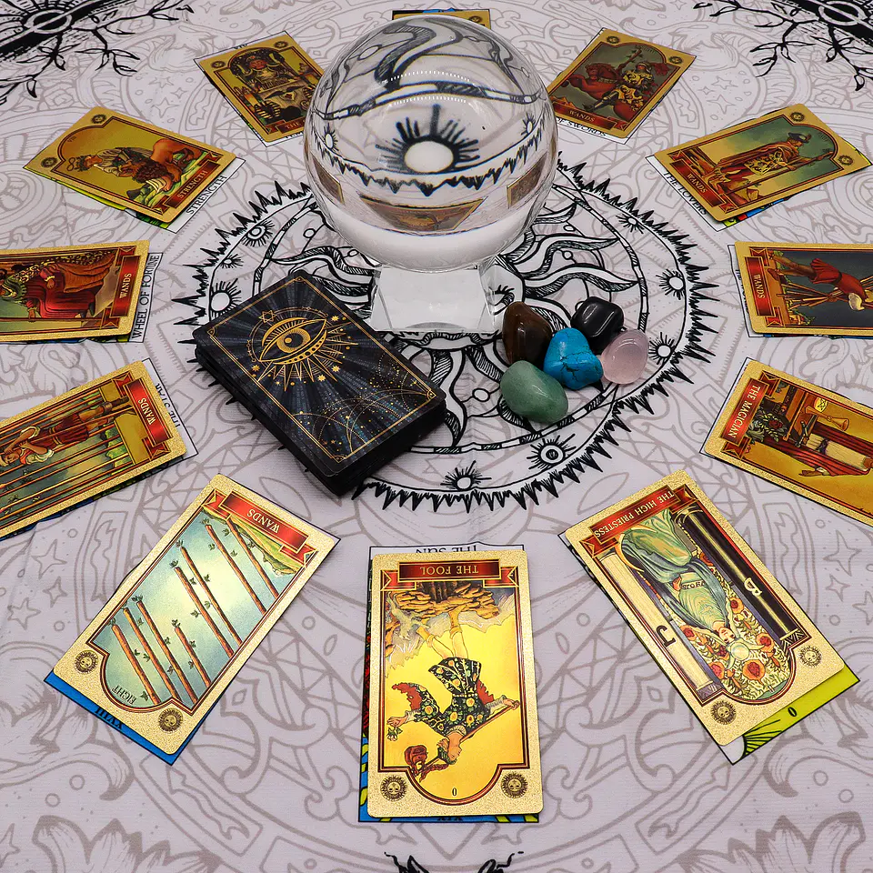 Pano de Leitura de Tarot - Sol 75x75cm 5