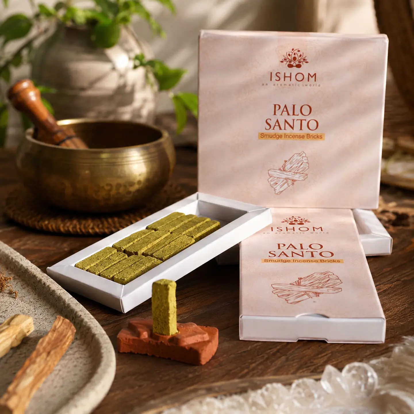 Pack de 15 Blocos de Incenso Natural + Queimador - Pau-Santo 2