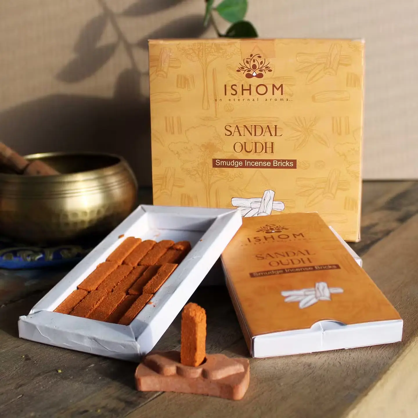 Pack de 15 Blocos de Incenso Natural + Queimador - Madeira de Sândalo 2