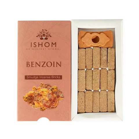 Pack de 15 Blocos de Incenso Natural + Queimador - Benjoim