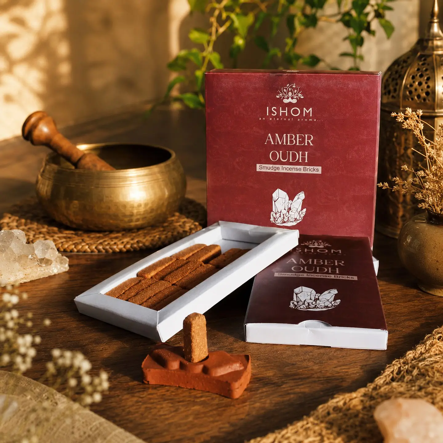 Pack de 15 Blocos de Incenso Natural + Queimador - Âmbar Oudh 2