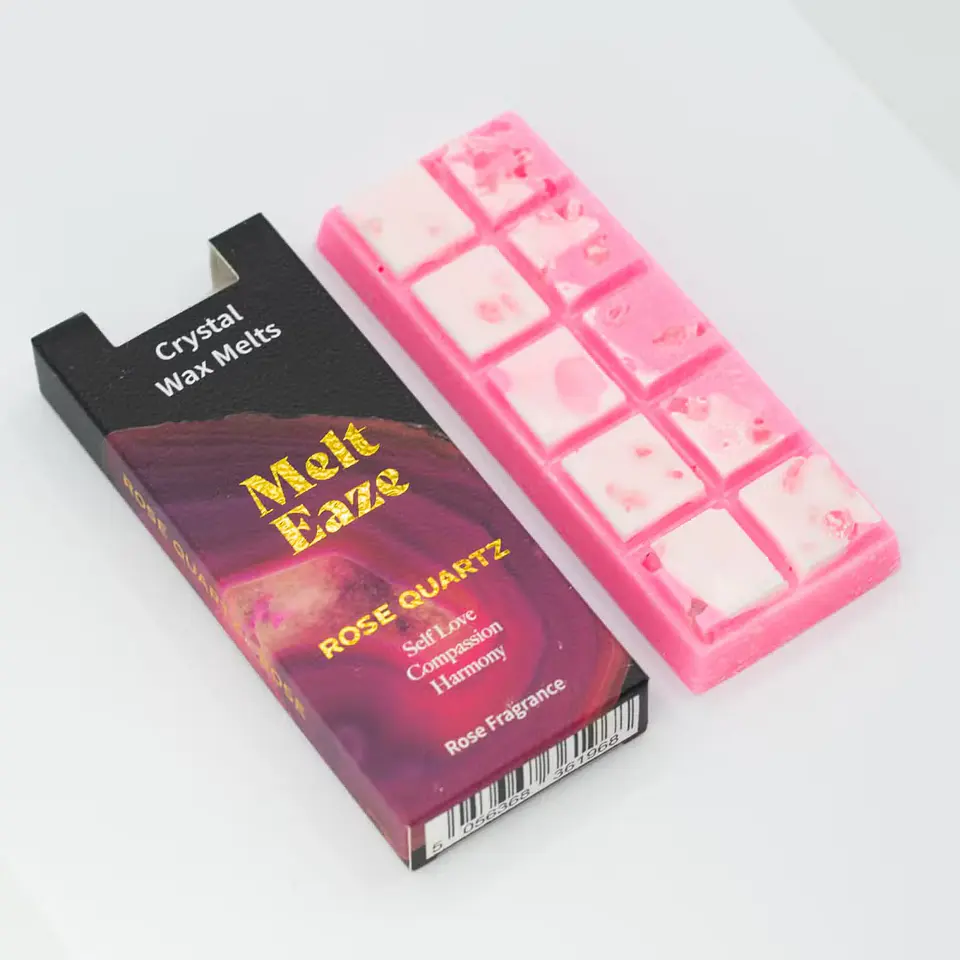 Pastilhas de Cera Aromática c/ Cristais para Derreter 50gr - Rosas + Quartzo-Rosa 5