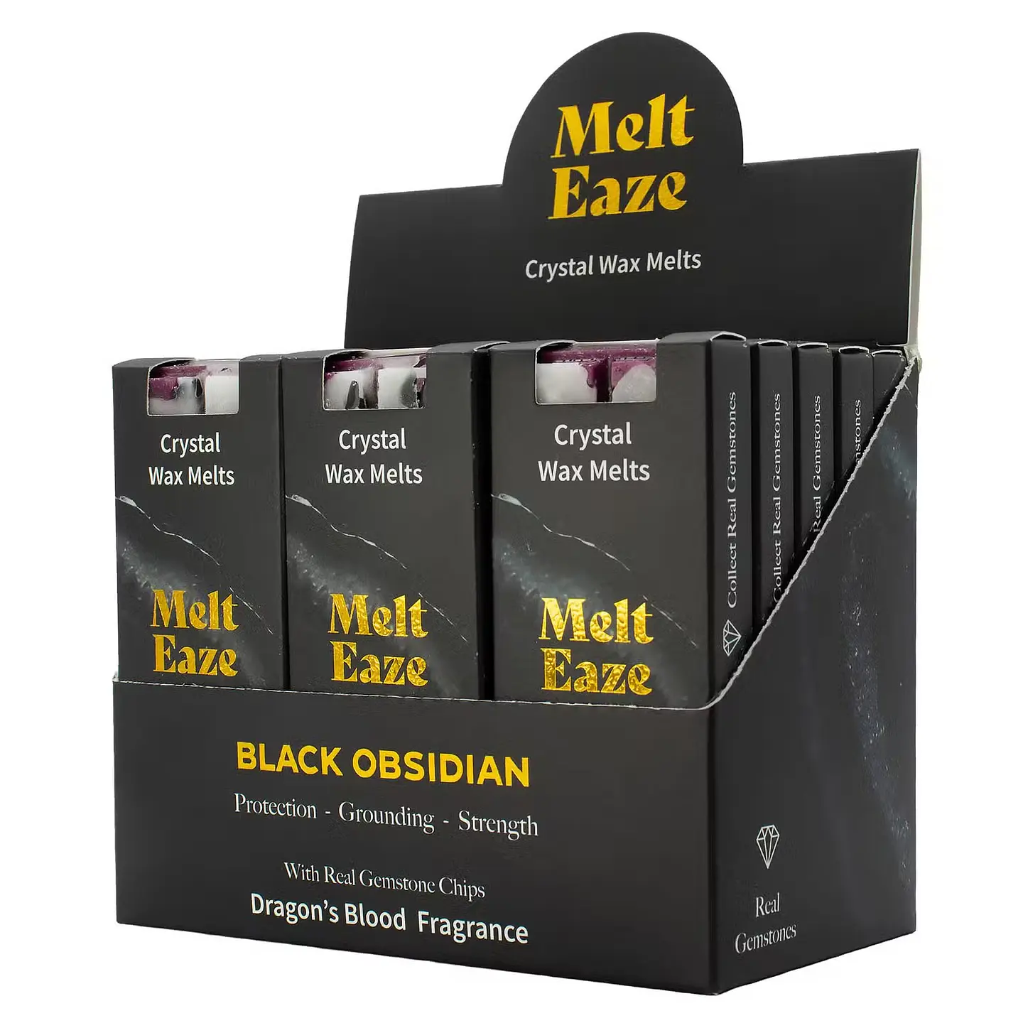 Pastilhas de Cera Aromática c/ Cristais para Derreter 50gr - Sangue-de-Dragão + Obsidiana Negra 1