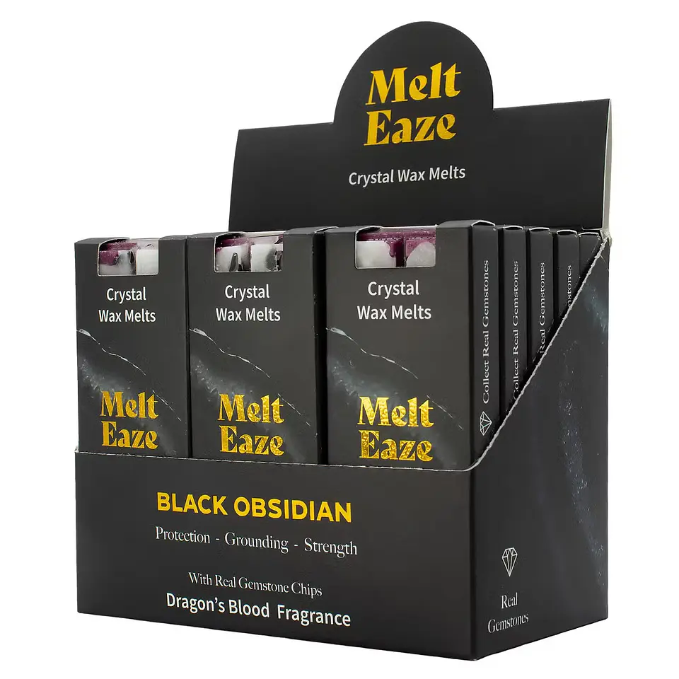 Pastilhas de Cera Aromática c/ Cristais para Derreter 50gr - Sangue-de-Dragão + Obsidiana Negra 1