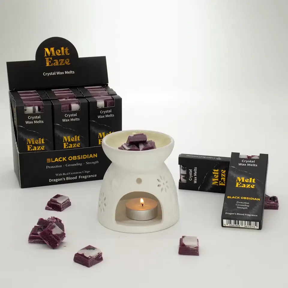 Pastilhas de Cera Aromática c/ Cristais para Derreter 50gr - Sangue-de-Dragão + Obsidiana Negra 3