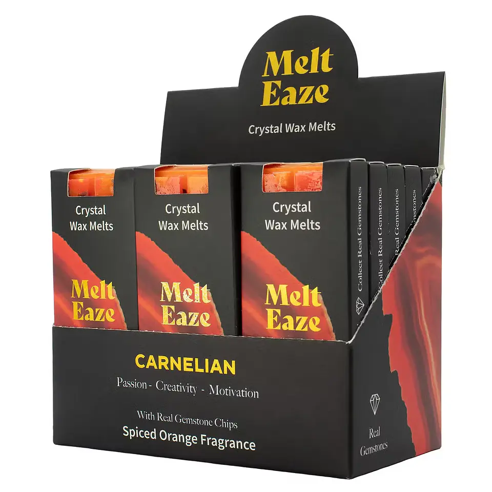 Pastilhas de Cera Aromática c/ Cristais para Derreter 50gr - Laranja & Pimenta + Cornalina 1