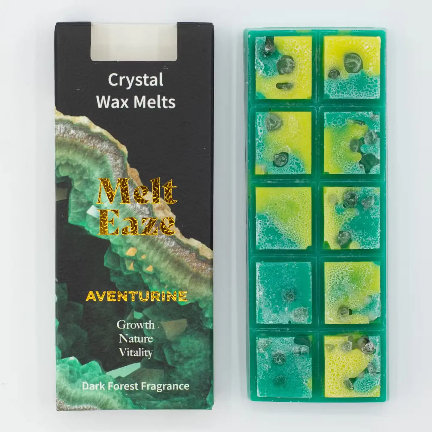 Pastilhas de Cera Aromática c/ Cristais para Derreter 50gr - Floresta Negra + Aventurina 2