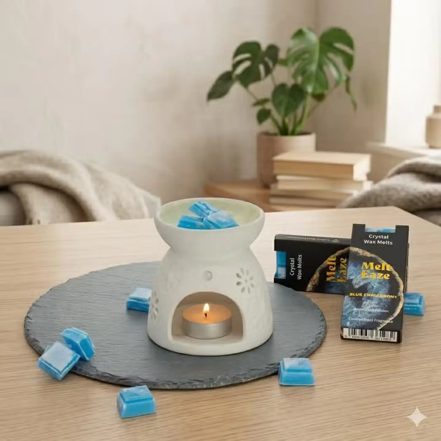 Pastilhas de Cera Aromática c/ Cristais para Derreter 50gr - Musgo Costeiro + Calcedónia Azul 6