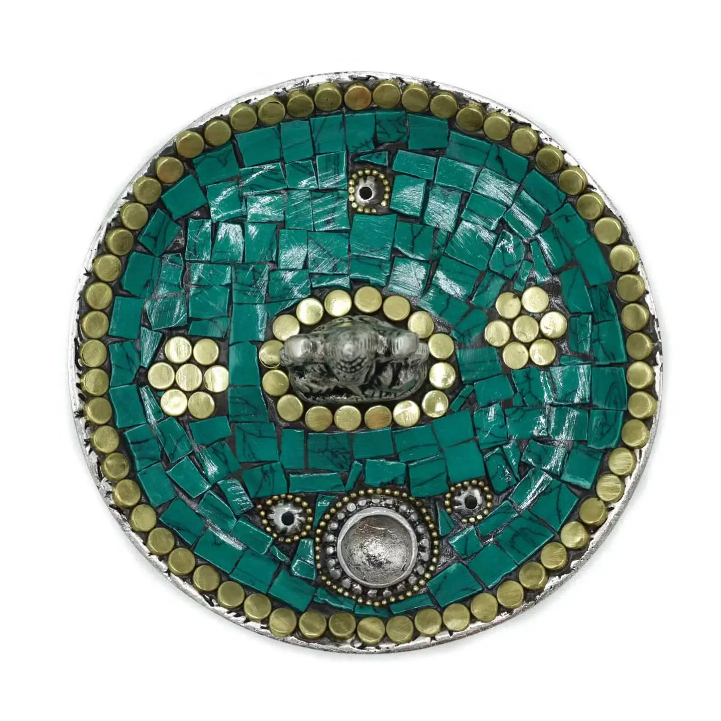 Porta-Incensos de Decoração Tibetana - Prato Pequeno c/ Ganesh 11,3cm 1