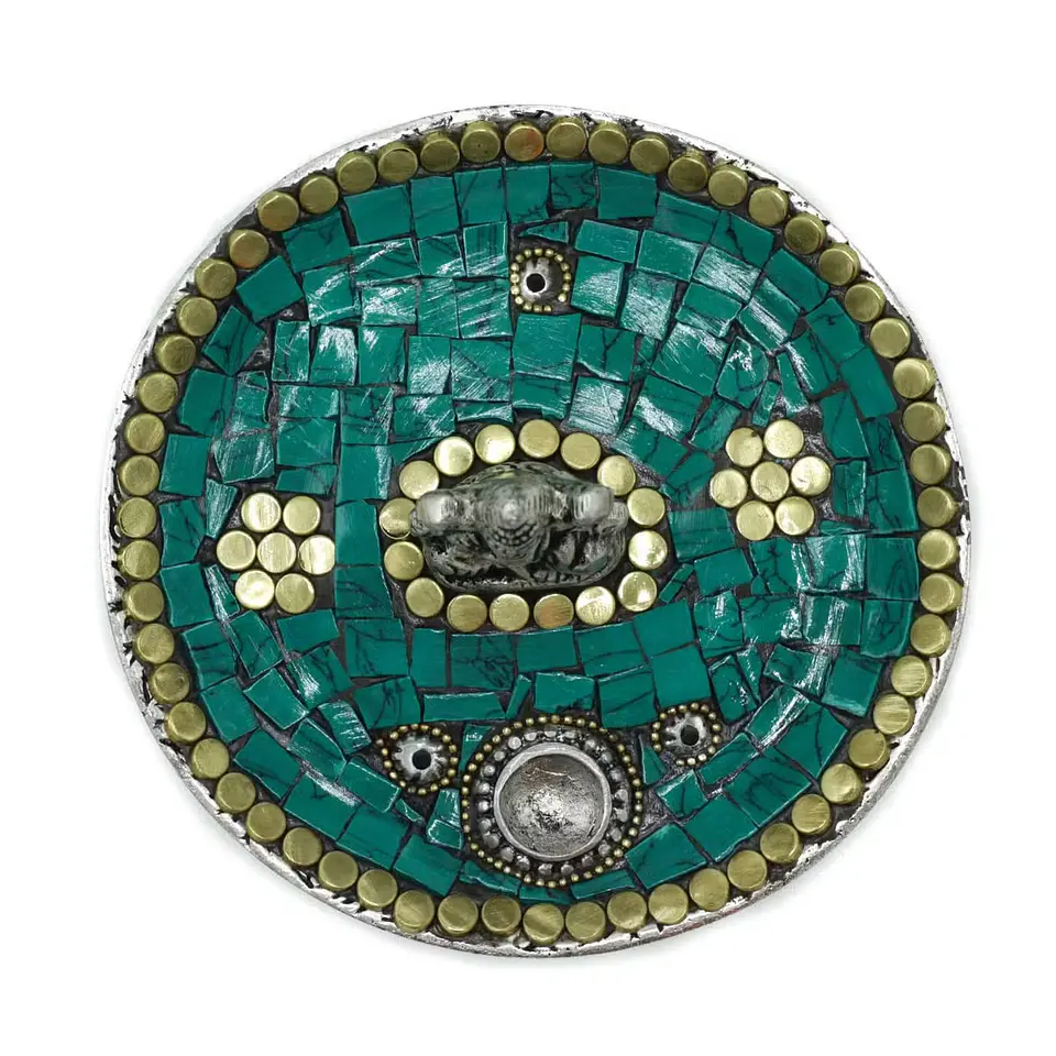 Porta-Incensos de Decoração Tibetana - Prato Pequeno c/ Ganesh 11,3cm 1