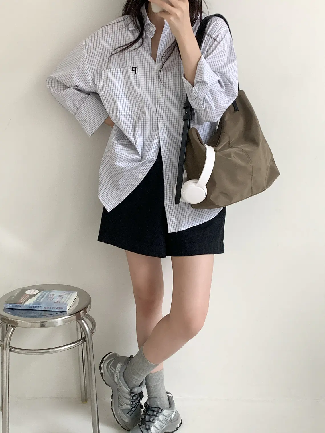 Cartera tote mujer estilo coreano, de nylon ligero con gran capacidad, uso hombro y cruzado 5