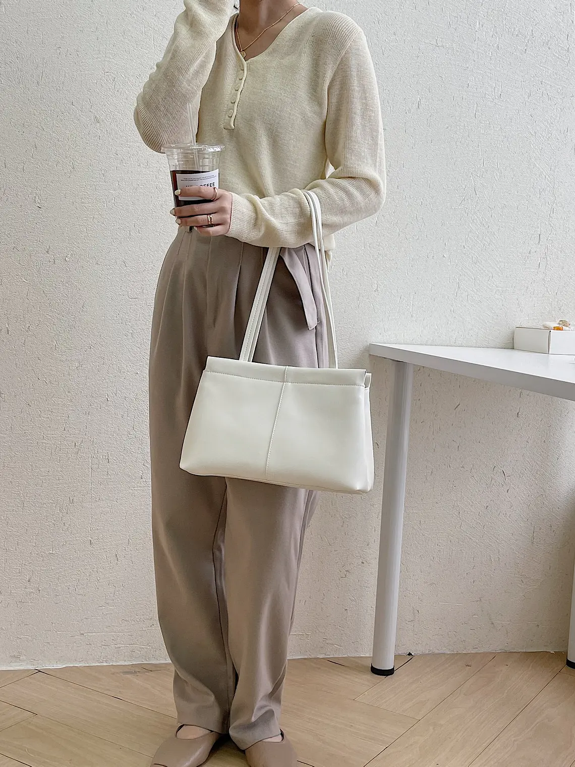 Cartera tote mujer estilo coreano, diseño retro minimalista de gran capacidad, uso hombro 7