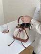 Bolso Bucket de Lona con Ribetes de Cuero PU - Casual, Ligero & Versátil - Miniatura 6