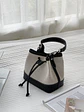 Bolso Bucket de Lona con Ribetes de Cuero PU - Casual, Ligero & Versátil - Miniatura 8