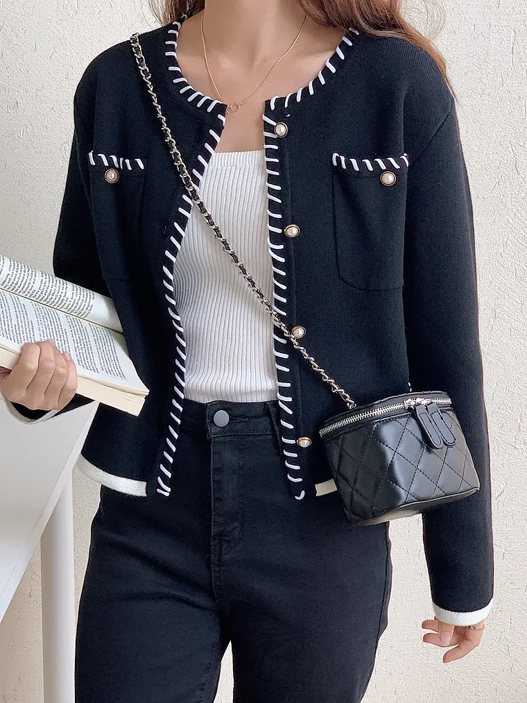 Mini Bolso Caja Acolchado con Cadena — Diseño Rombo, Estilo Clásico 9