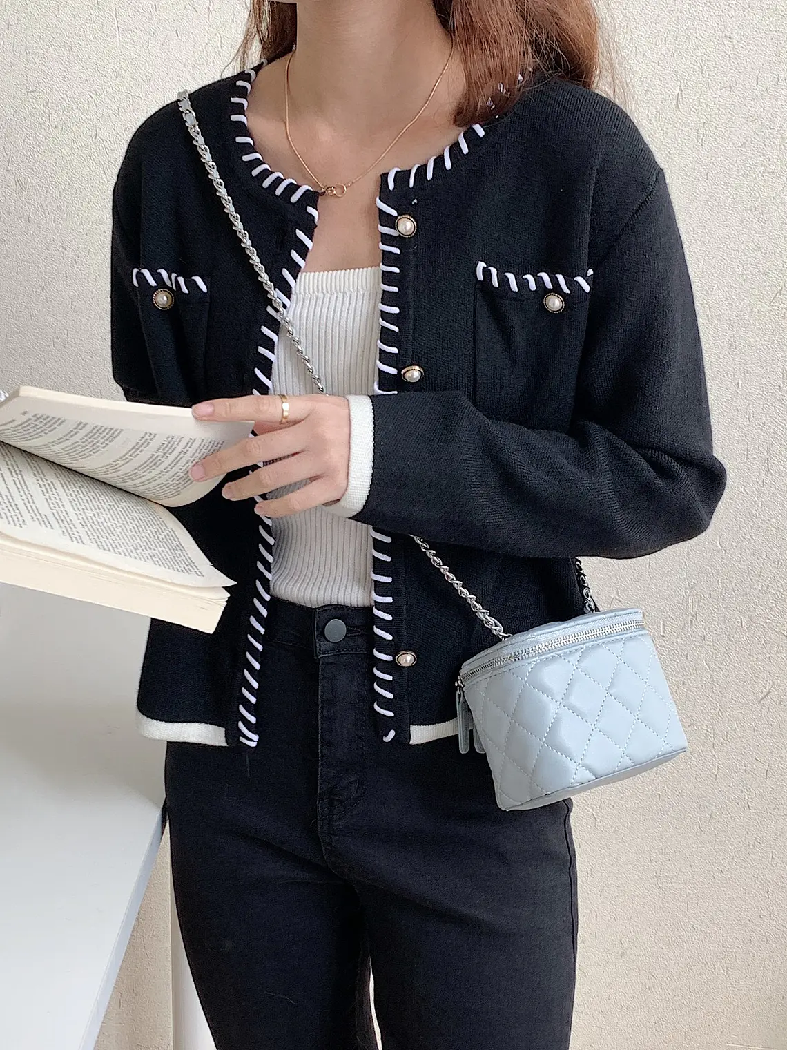 Mini Bolso Caja Acolchado con Cadena — Diseño Rombo, Estilo Clásico 18