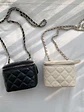 Mini Bolso Caja Acolchado con Cadena — Diseño Rombo, Estilo Clásico - Miniatura 1