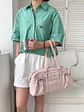 Bolso Boston de Nylon con Bolsillos Laterales Fruncidos — Estilo Urbano Funcional - Miniatura 13