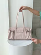 Bolso Boston de Nylon con Bolsillos Laterales Fruncidos — Estilo Urbano Funcional - Miniatura 8