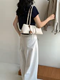 Bolso Baguette de Cuero Sintético con Asas Dobles y Tiras Decorativas — Silueta Limpia, Estilo Urbano - Miniatura 7