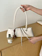 Bolso Baguette de Cuero Sintético con Asas Dobles y Tiras Decorativas — Silueta Limpia, Estilo Urbano - Miniatura 5